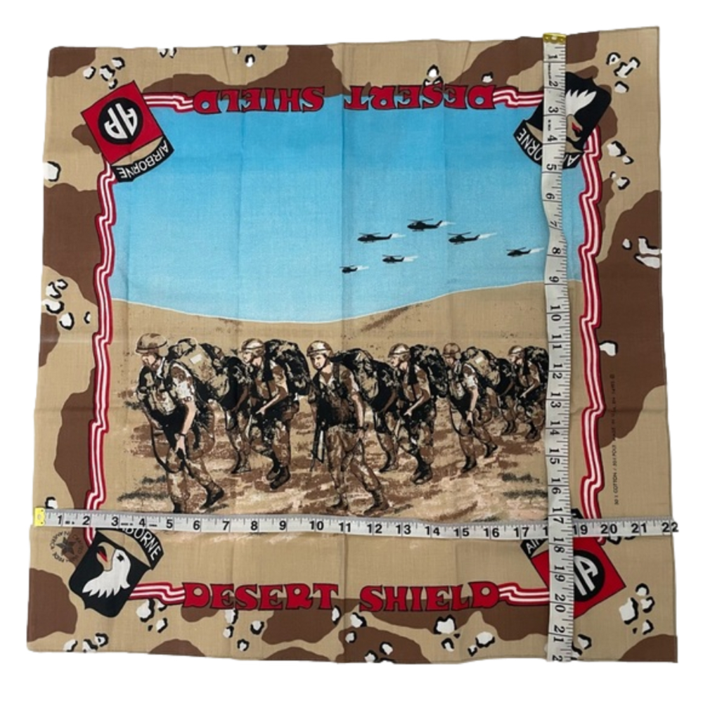 DESERT Shield Handkerchief Airborne Military Bandana Vintage U.S. Army 1990's - Picture 2 of 7